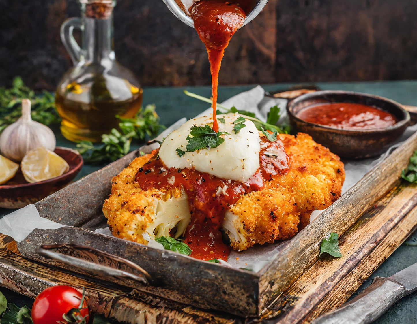 Golden Cauliflower Parmagiana