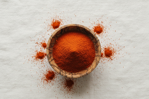Cayenne Pepper — wooden bowl