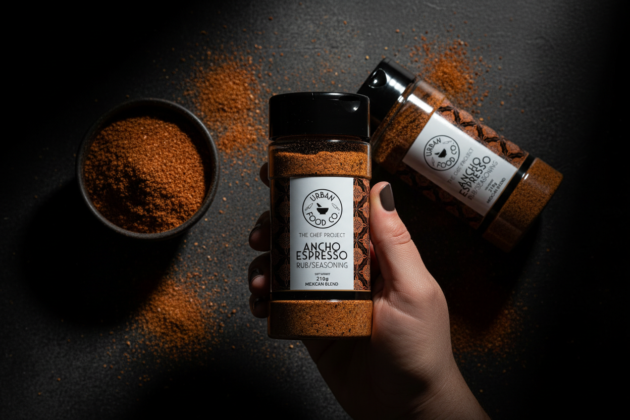 Dark moody overhead shot of Ancho Espresso