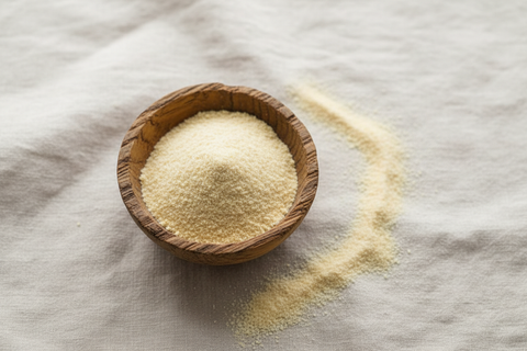 Garlic Powder — wooden bowl