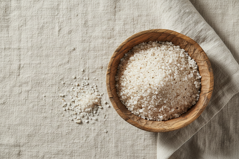 Garlic Salt — wooden bowl