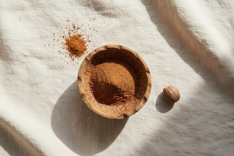 Ground Nutmeg — wooden bowl