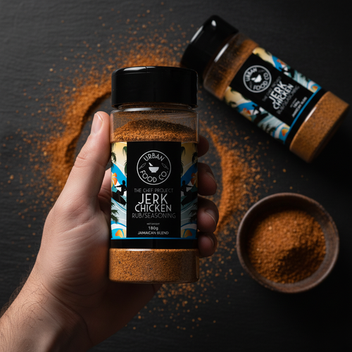 Jerk Chicken Tight Overhead Shot